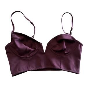 Free People Brianna longline underwire bra in Black Sugar Size Medium